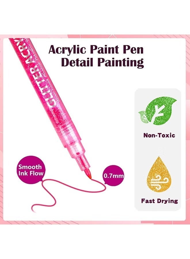 Zennyth 12 Colors Glitter Markers Glitter Gel Pens Coloring Markers for Adults Metallic Paint Pens for Crafts Greeting Cards Poster Art Supplies Stuffers Gifts - Image 3
